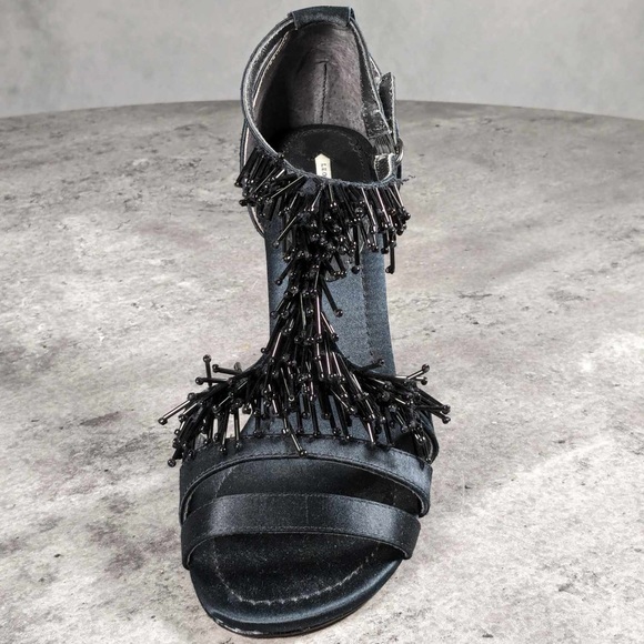 NWT/NIB Leon Max | Black Samba Beaded T-Strap Sandal - 9M - Picture 8 of 10